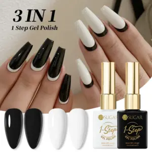 Black and White 15ml Gel Polish Set for Nails