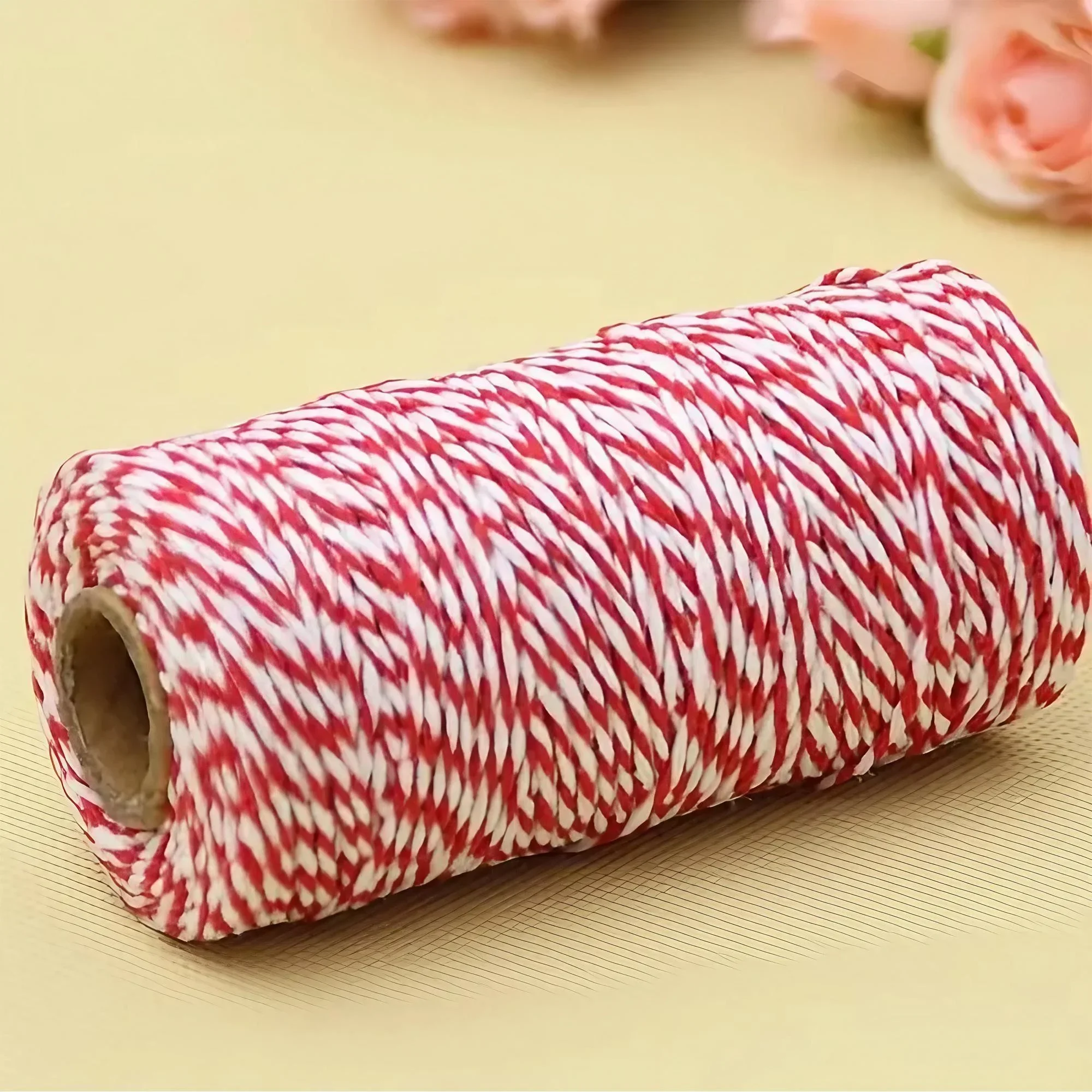 Red Cotton Craft Rope - 100m, 2mm Diameter 3 Red Cotton Craft Rope - 100m, 2mm Diameter - Image 3