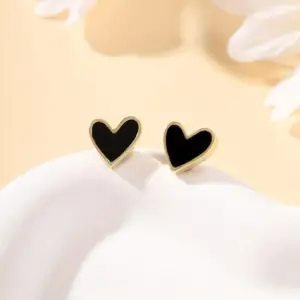 Heart-Shaped Pink Enamel Stud Earrings for Women 8 S9b88ecc710c04582acd7f4183a78c2b9y