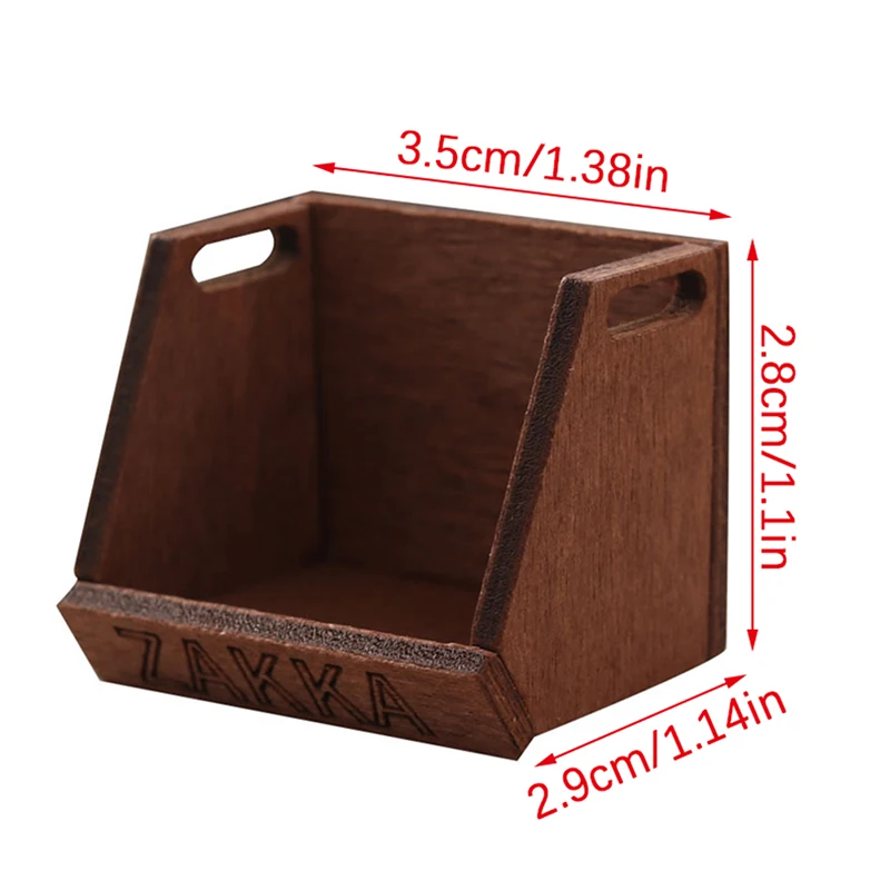Miniature Wooden Dollhouse Storage Basket 1:12 Scale 7 Miniature Wooden Dollhouse Storage Basket 1:12 Scale - Image 7
