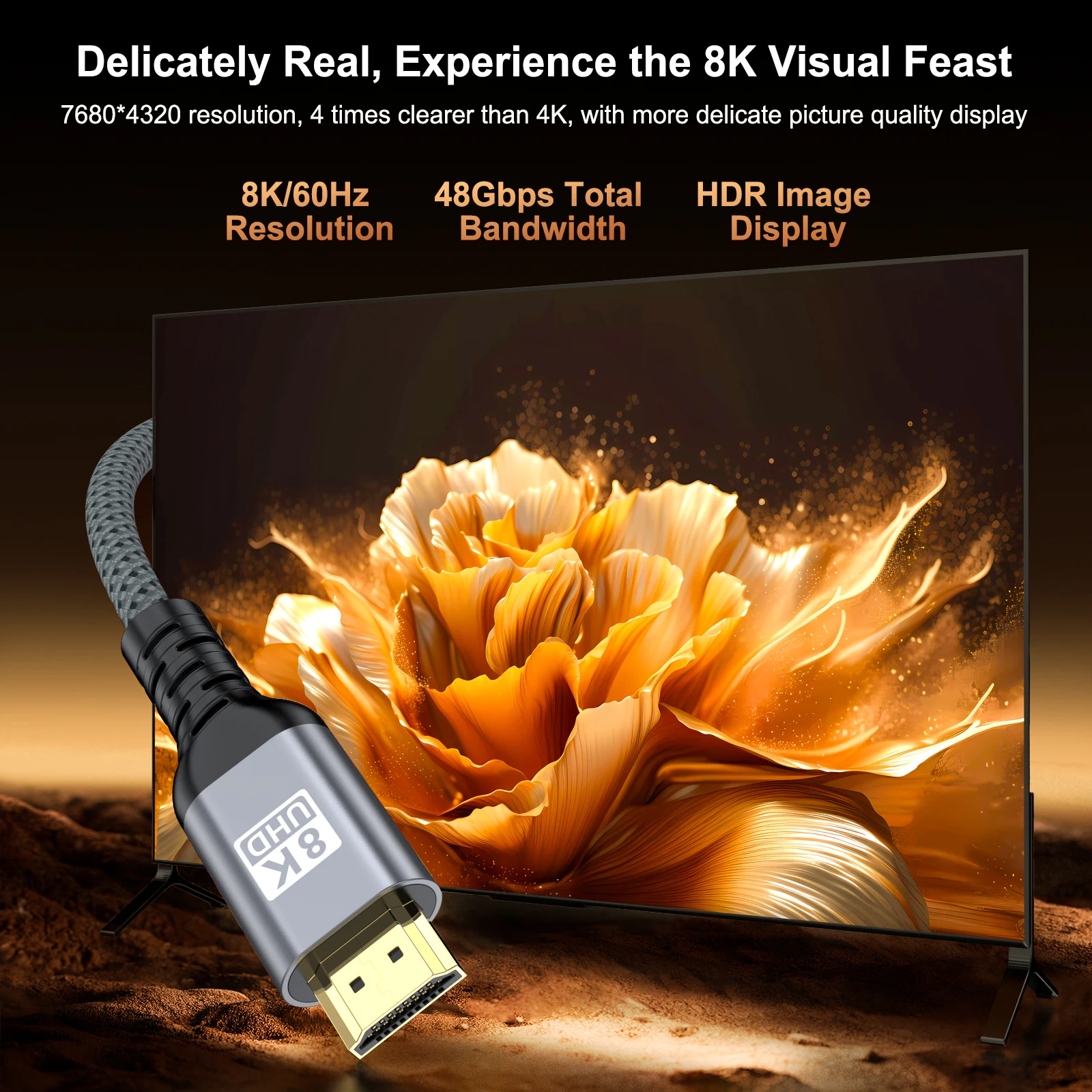 Premium HDMI 2.1 Cable for 8K & 4K Gaming 2 Premium HDMI 2.1 Cable for 8K & 4K Gaming - Image 2