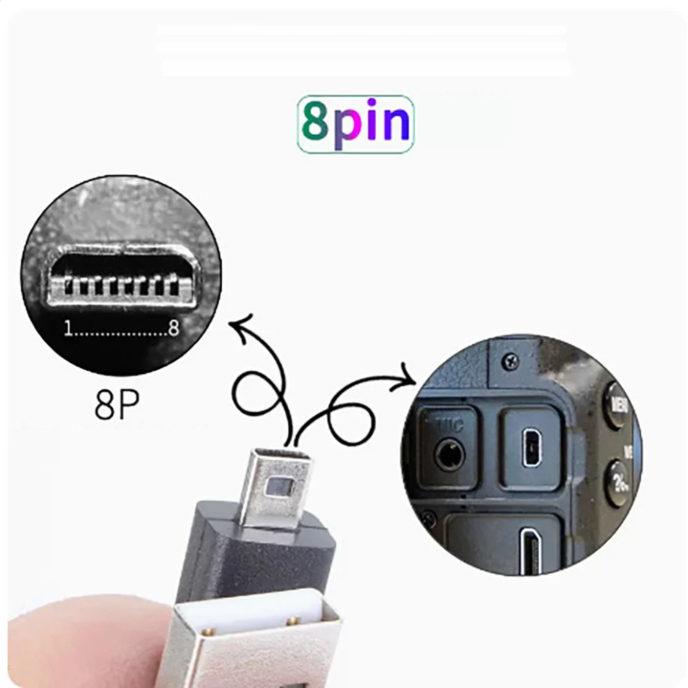 USB to Mini 8-pin Data Cable for Cameras 5 USB to Mini 8-pin Data Cable for Cameras - Image 5