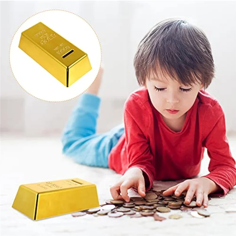 Gold Brick Piggy Bank for Kids 4 Gold Brick Piggy Bank for Kids - Image 4