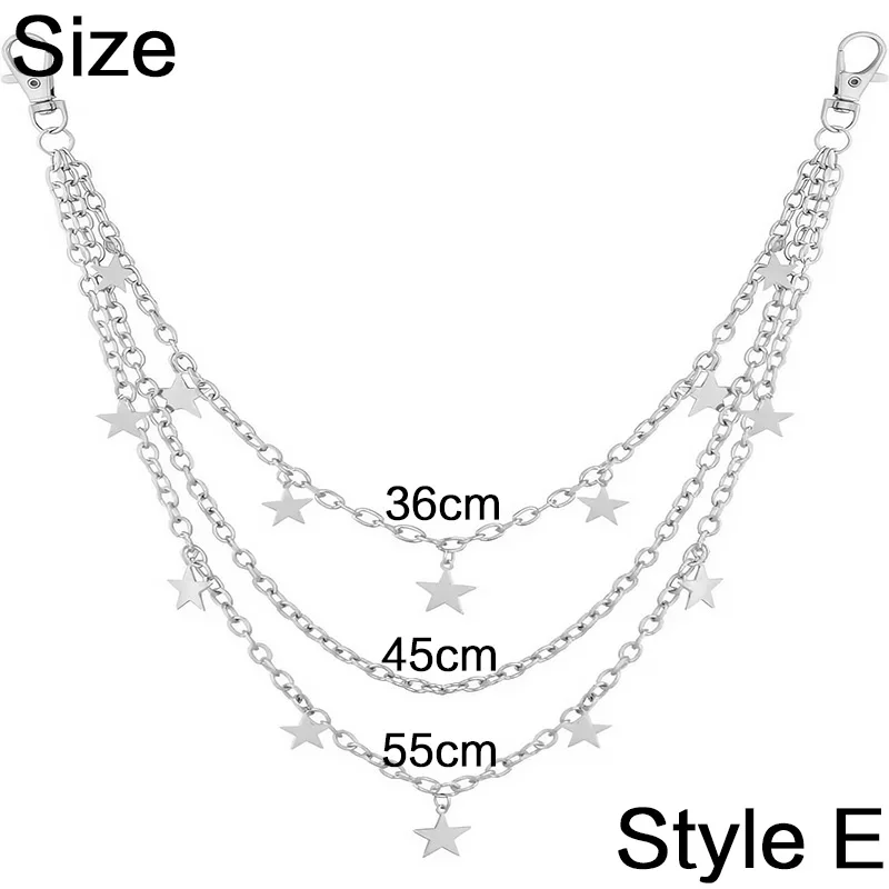 Unisex Silver Zinc Alloy Pants Chain Style D 8 Unisex Silver Zinc Alloy Pants Chain Style D - Image 8