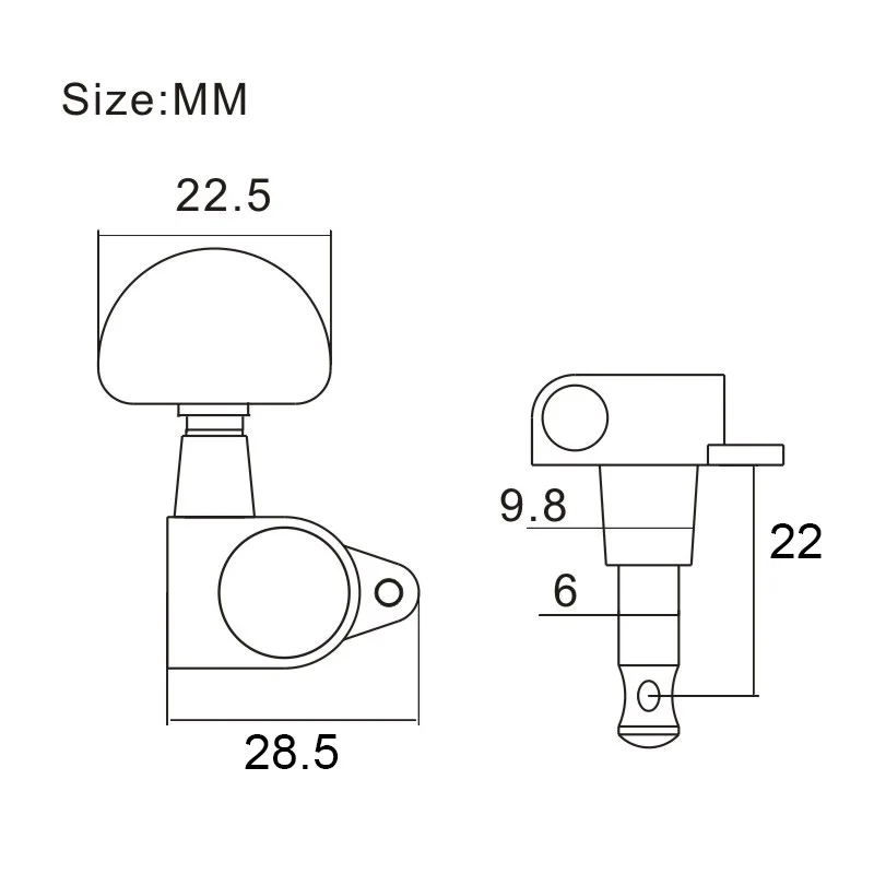 Premium Fan-Shaped Guitar Tuning Pegs MU1467 2 Premium Fan-Shaped Guitar Tuning Pegs MU1467 - Image 2