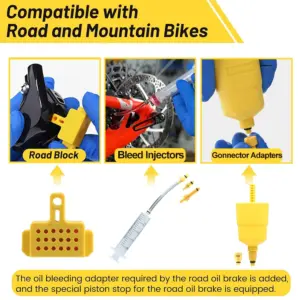 Bright Yellow Bicycle Brake Bleed Kit 12 S9e6d645aab1248359911ae41d7c3abc7c