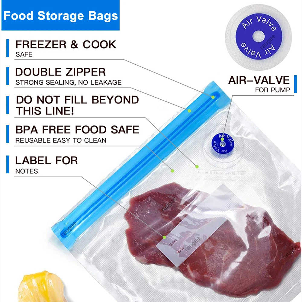 Reusable Food Vacuum Sealer Bags Set of 10/30 2 Reusable Food Vacuum Sealer Bags Set of 10/30 - Image 2