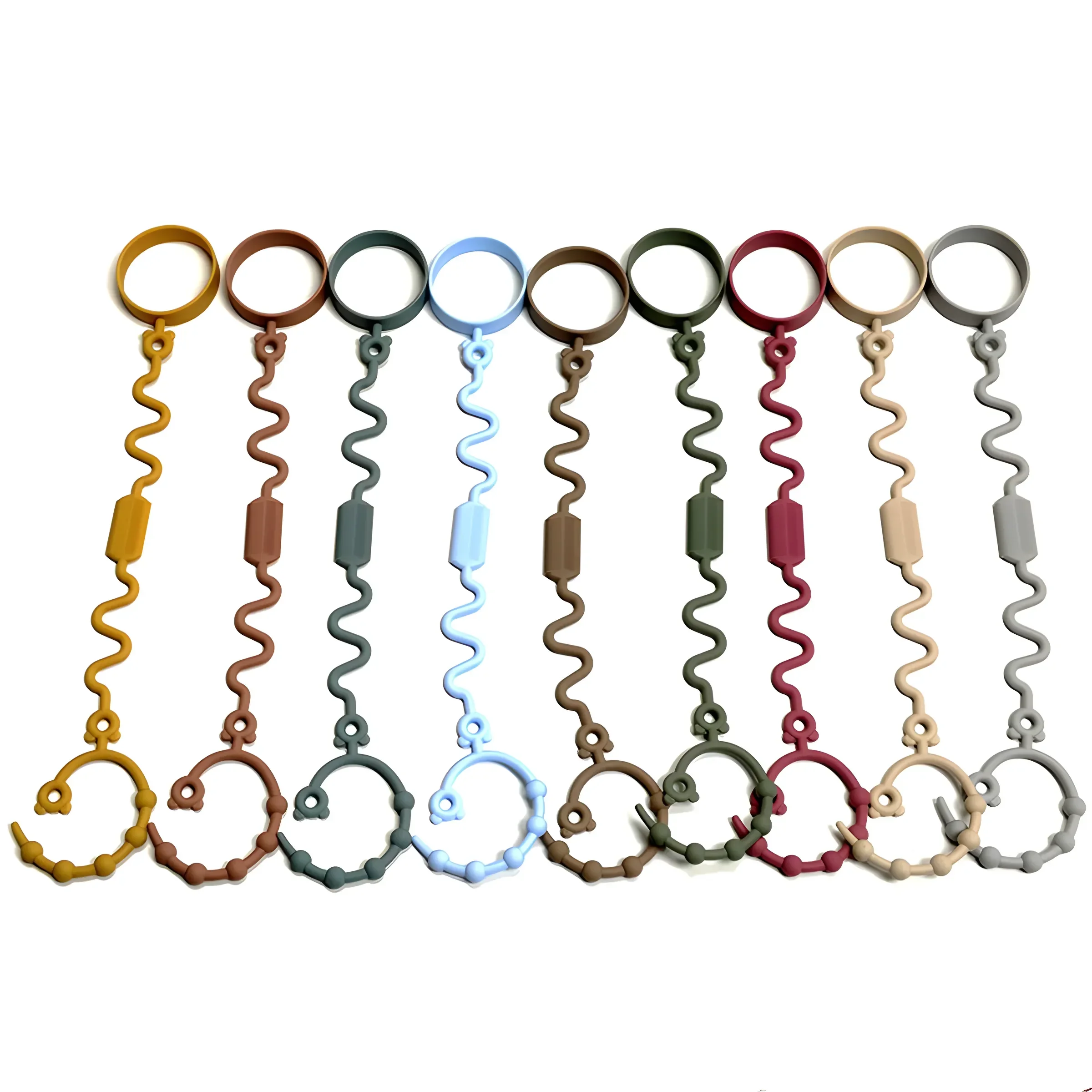 Vibrant Silicone Baby Anti-Loss Chains Set 4 Vibrant Silicone Baby Anti-Loss Chains Set - Image 4