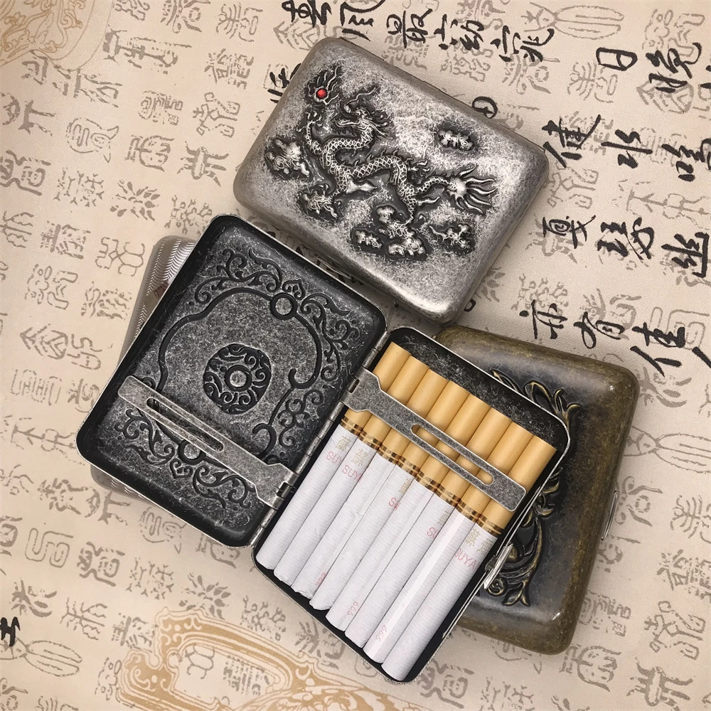 Vintage Brass Dragon Cigarette Case with Embossed Design 2 Vintage Brass Dragon Cigarette Case with Embossed Design - Image 2