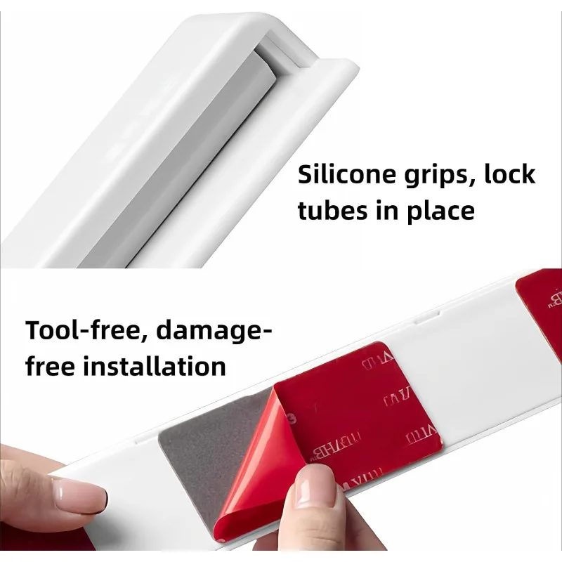 White Wall-Mounted Toothpaste & Cream Organizer 3 White Wall-Mounted Toothpaste & Cream Organizer - Image 3