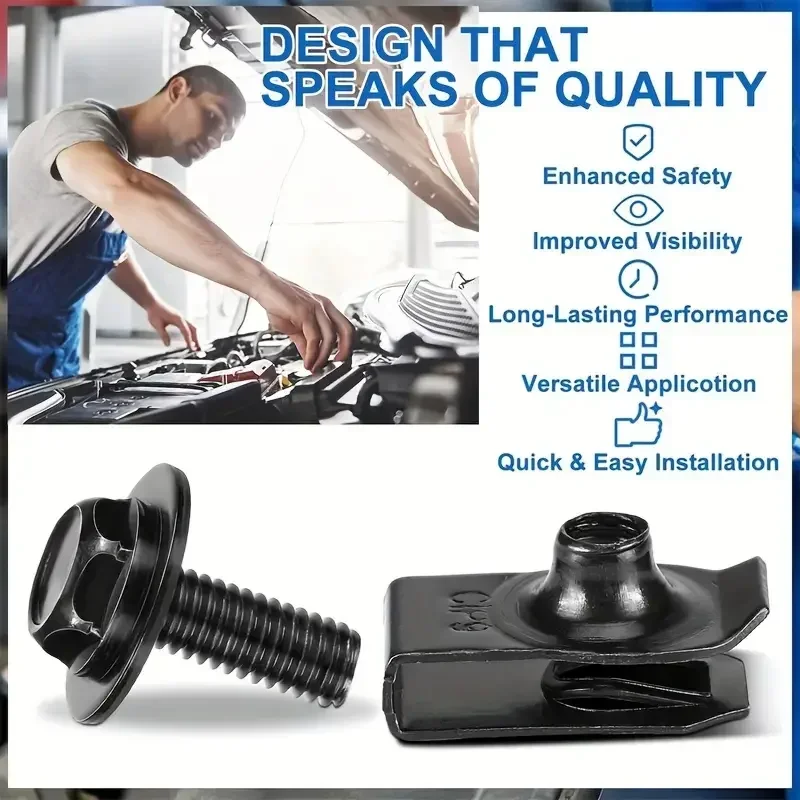 Automotive Fastener Set for Cars M6 - 40 Pieces 5 Automotive Fastener Set for Cars M6 - 40 Pieces - Image 5