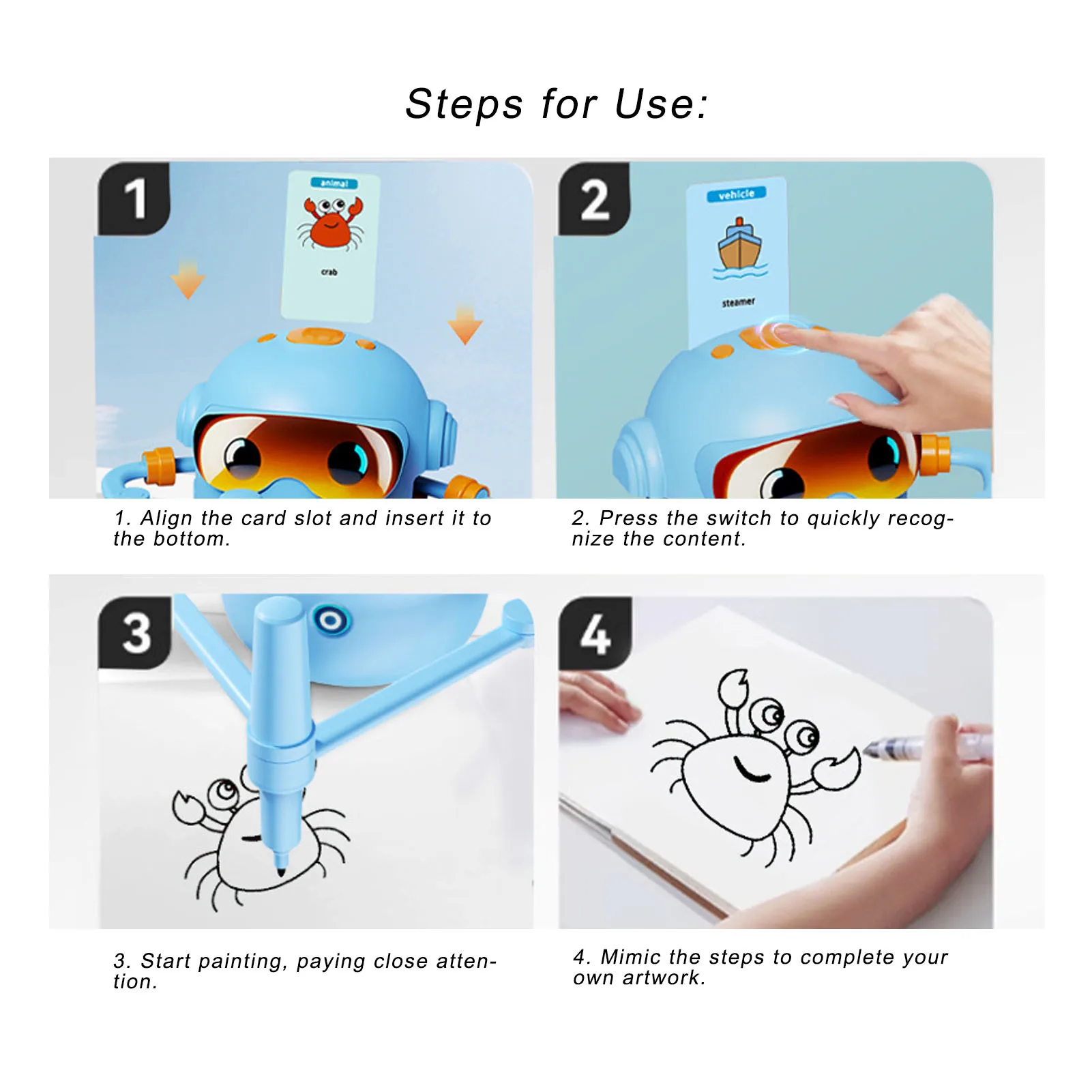 Kids Drawing Robot in Bright Blue 6 Kids Drawing Robot in Bright Blue - Image 6