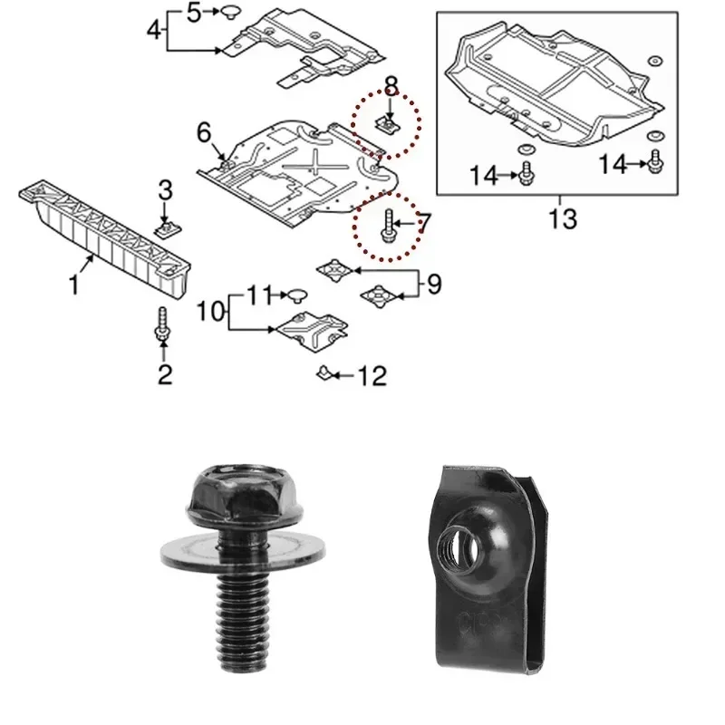 Automotive Fastener Set with Black Steel Clips 6 Automotive Fastener Set with Black Steel Clips - Image 6