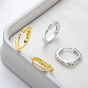 Geometric Copper Hoop Earrings with Sparkling Stones 11 Sa0b8c968e2194327af9dff24ba719167N