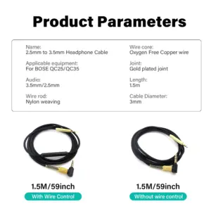 3.5mm to 2.5mm AUX Cable with Gold Plugs 13 Sa1708d4ef87e42919b64c1ffc7b2d73cb