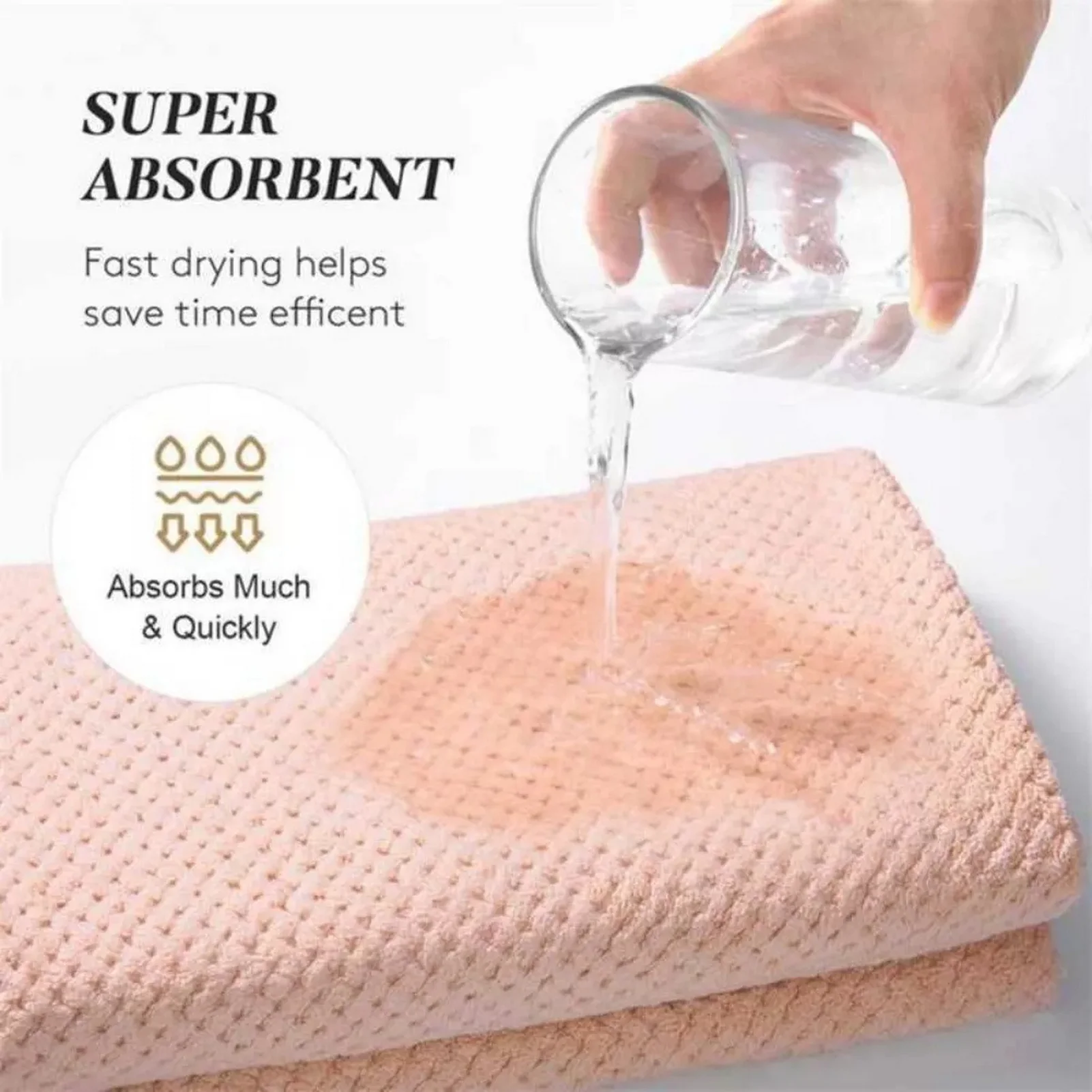 Microfiber Hair Towel with Elastic Loop 60x100cm 3 Microfiber Hair Towel with Elastic Loop 60x100cm - Image 3