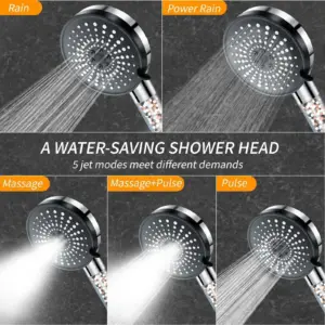 Modern Black & Silver Adjustable Shower Head 11 Sa24f172a26334922810c0307ab6e0e9aB