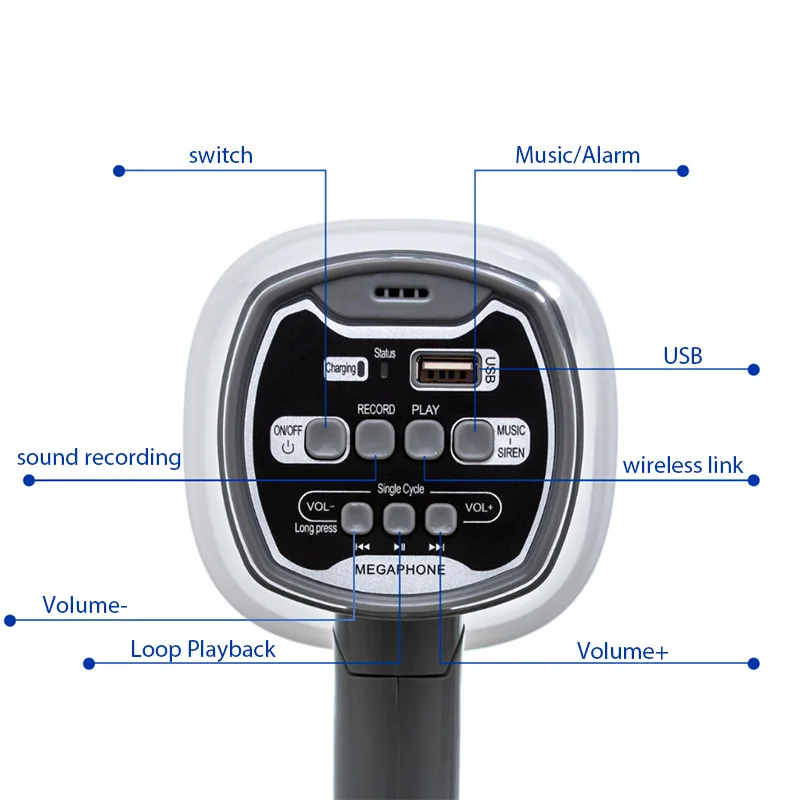 White Portable Outdoor Megaphone for Announcements 6 White Portable Outdoor Megaphone for Announcements - Image 6