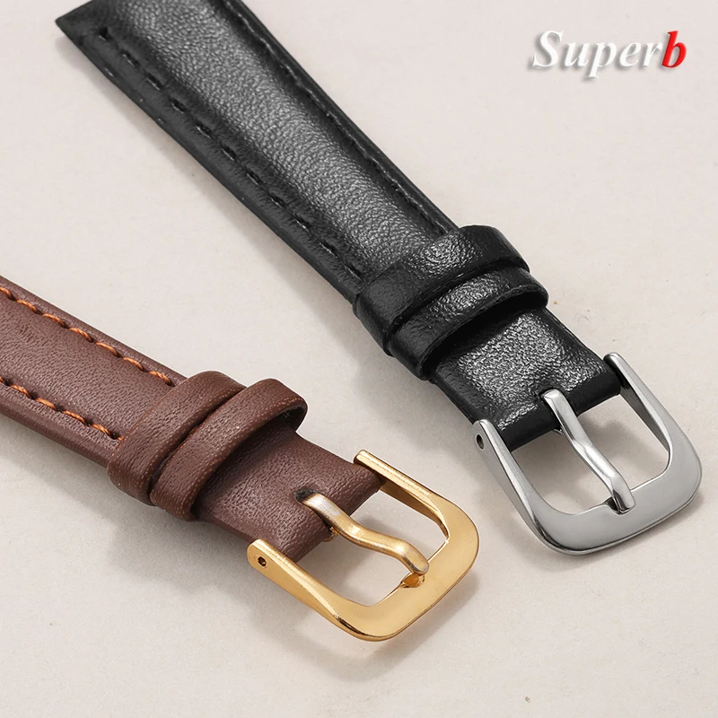 Premium Black Leather Watch Strap 8-24mm Wide 6 Premium Black Leather Watch Strap 8-24mm Wide - Image 6