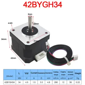 Hybrid Step Motor 23-60mm, 1.8°, 1.3A, 0.3 N·m 17 Sa46ee3461e4a483f9f5a56e8c51d843bm