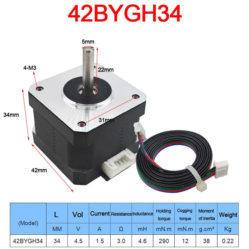 Hybrid Step Motor 23-60mm, 1.8°, 1.3A, 0.3 N·m 8 Hybrid Step Motor 23-60mm, 1.8°, 1.3A, 0.3 N·m - Image 8