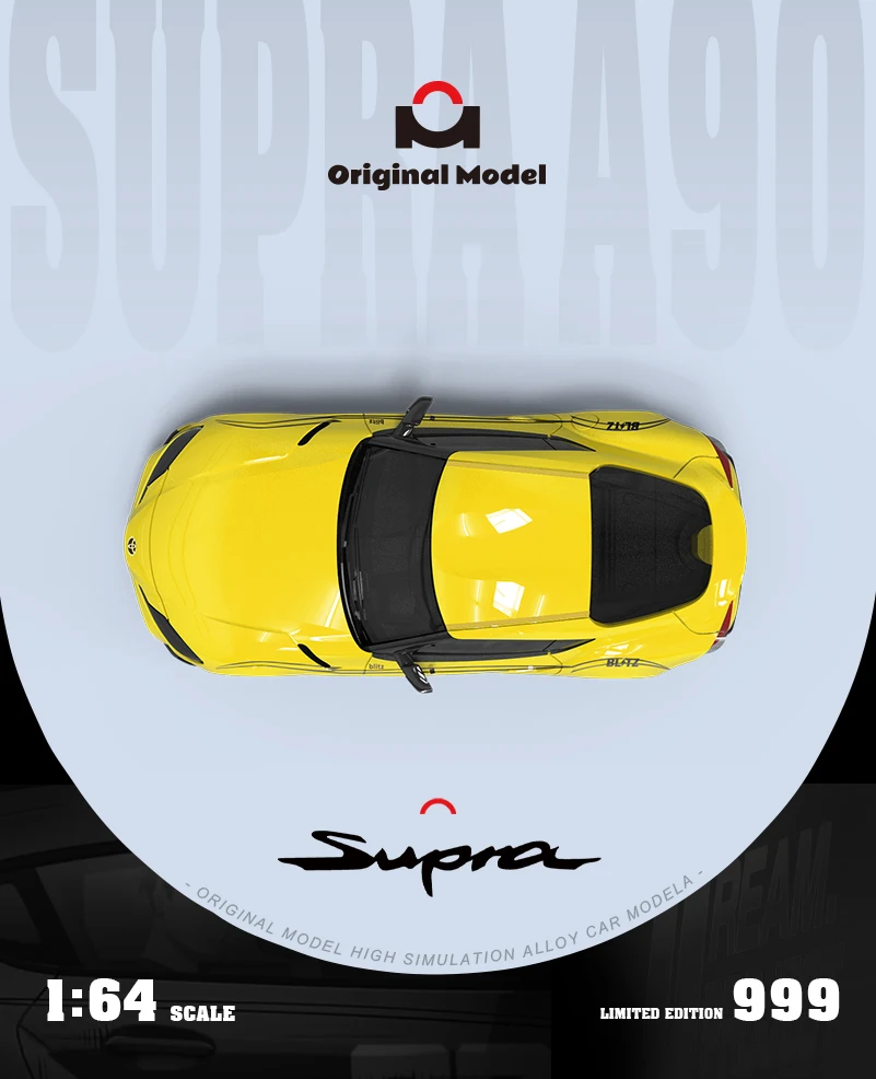 Yellow Alloy Diecast MF Supra A90 1:64 Scale 5 Yellow Alloy Diecast MF Supra A90 1:64 Scale - Image 5