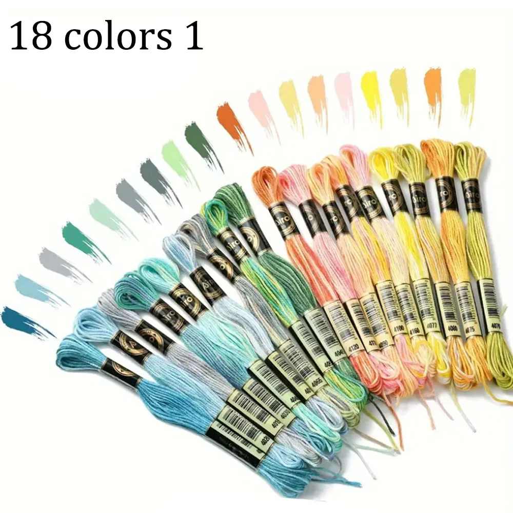 Vibrant 18-Color Embroidery Thread Kit 9 Vibrant 18-Color Embroidery Thread Kit - Image 9