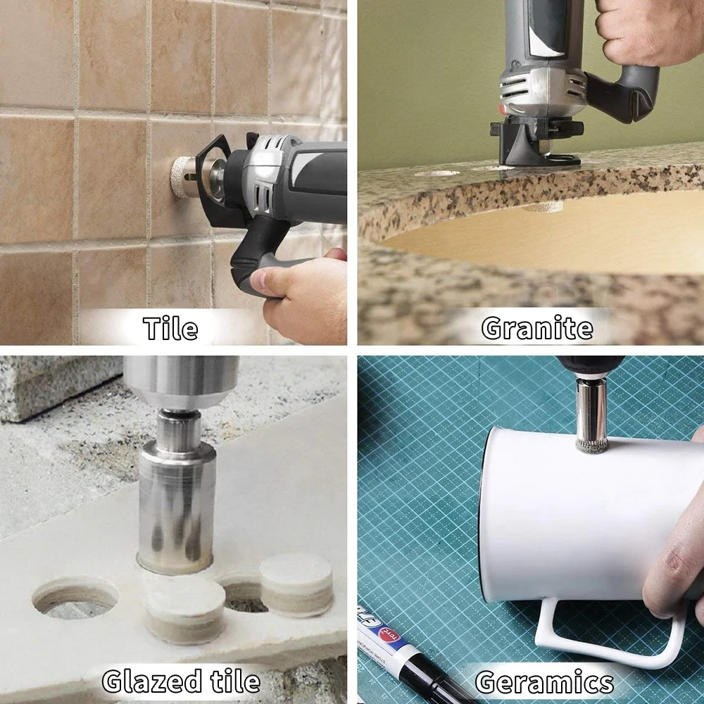 Diamond-Coated Hole Saw Drill Bit Set (10 Sizes) 3 Diamond-Coated Hole Saw Drill Bit Set (10 Sizes) - Image 3