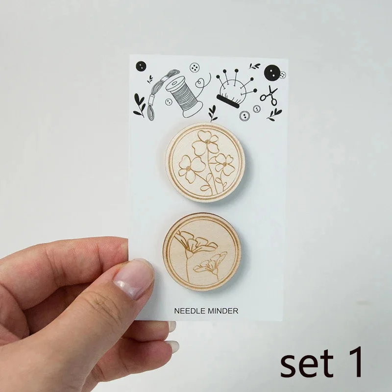 Handcrafted Wooden Needle Minders Set 9 Handcrafted Wooden Needle Minders Set - Image 9