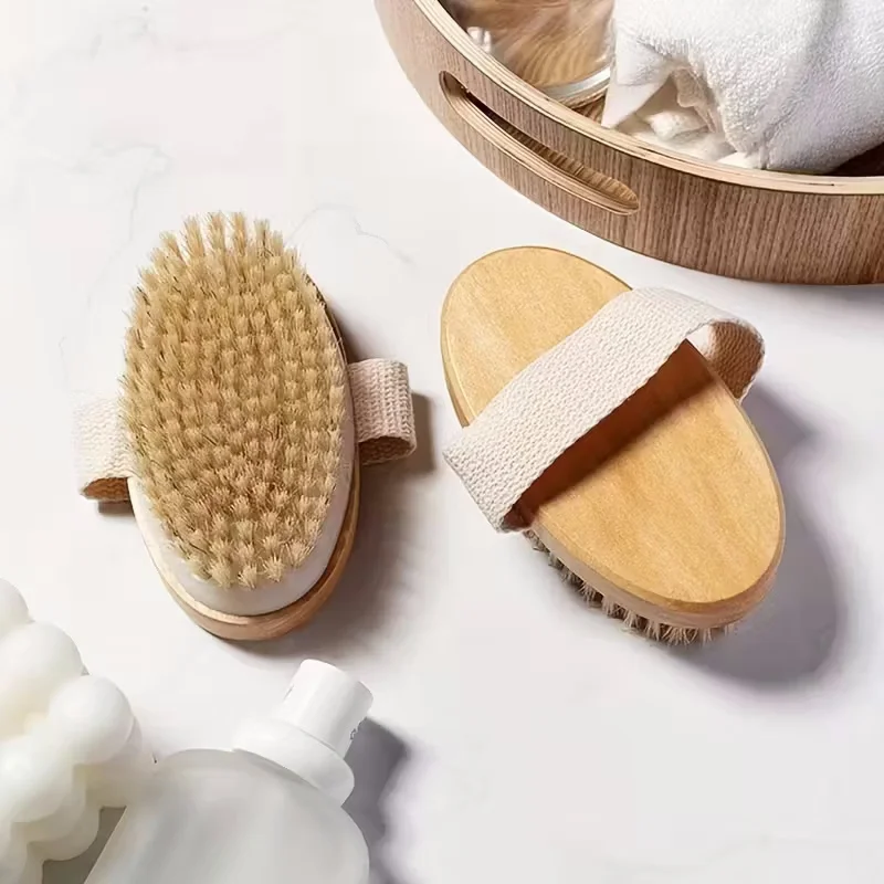 Natural Wooden Bristle Body Brush 6 Natural Wooden Bristle Body Brush - Image 6