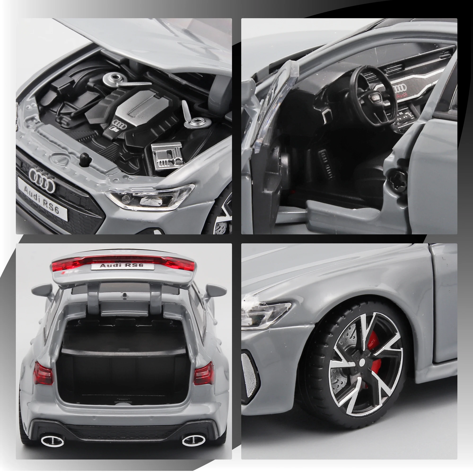 Black Edition RS6 Diecast Model Car 1:32 Scale 6 Black Edition RS6 Diecast Model Car 1:32 Scale - Image 6