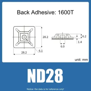 100pcs Nylon Cable Tie Mounts with 1600T Adhesive 17 Sa7b7c72be5db4666814191fe5624b6a1q