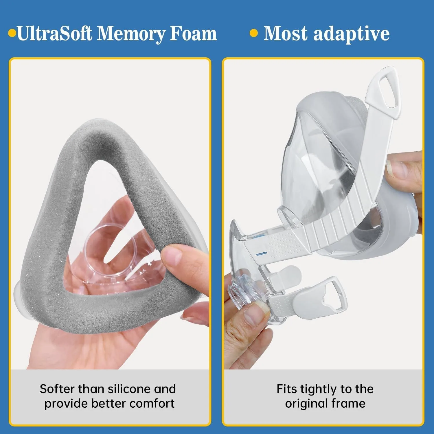 AirFit F20 Silicone Mask Cushion with Memory Foam Pads 2 AirFit F20 Silicone Mask Cushion with Memory Foam Pads - Image 2