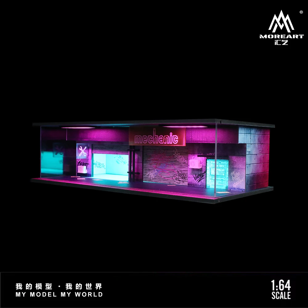 Futuristic 1:64 Neon Car Scene Diorama 4 Futuristic 1:64 Neon Car Scene Diorama - Image 4