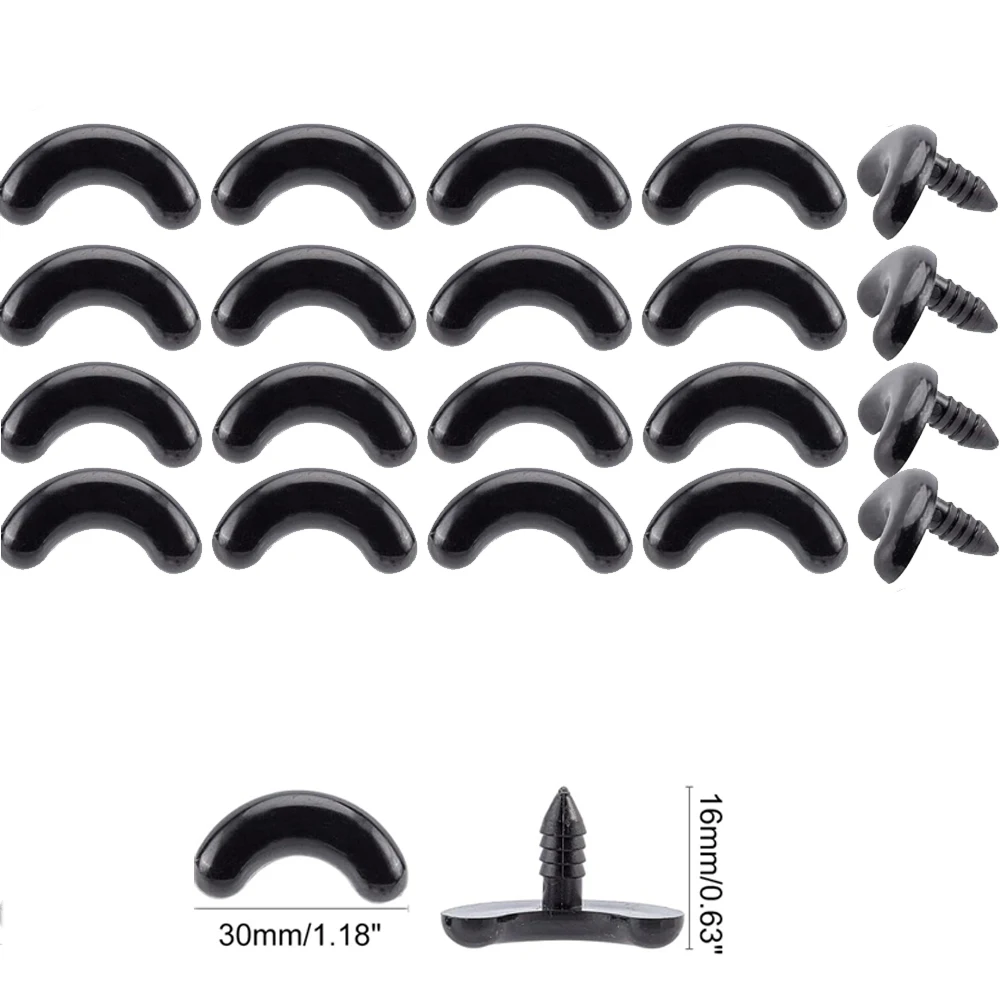 Black Safety Eyes for DIY Crafts Set 10 Black Safety Eyes for DIY Crafts Set - Image 10
