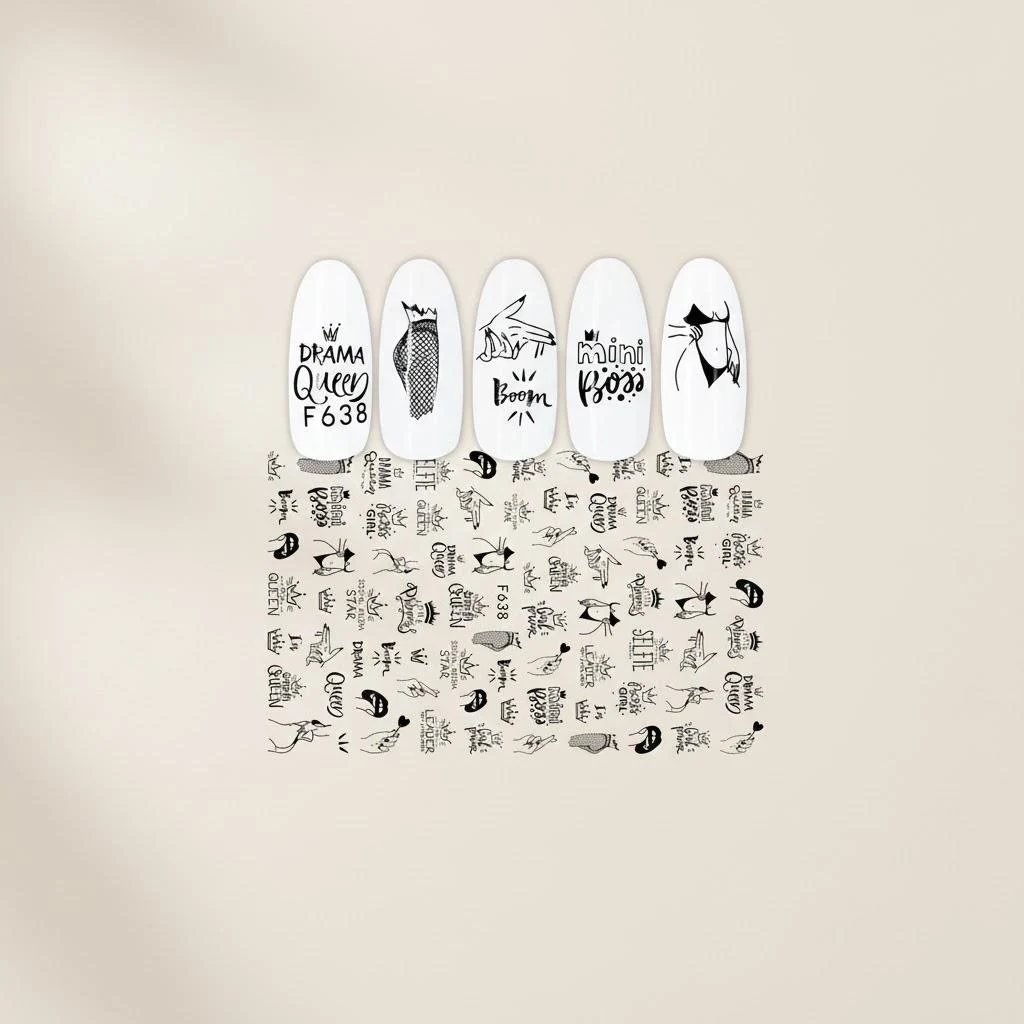 Mystical Black & White Nail Art Stickers Set 9 Mystical Black & White Nail Art Stickers Set - Image 9