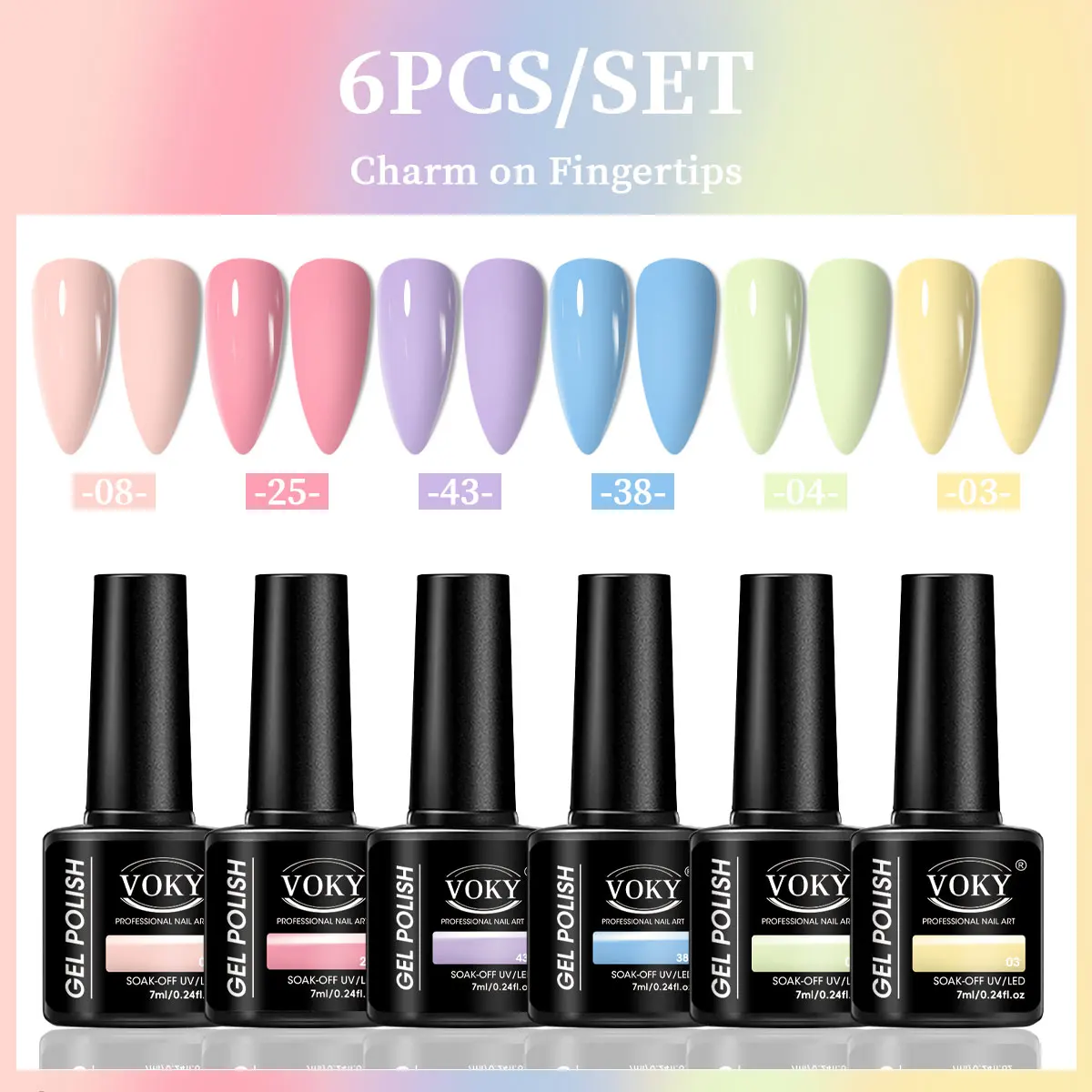 VOKY 6-Piece Vibrant Gel Nail Polish Set 7 VOKY 6-Piece Vibrant Gel Nail Polish Set - Image 7
