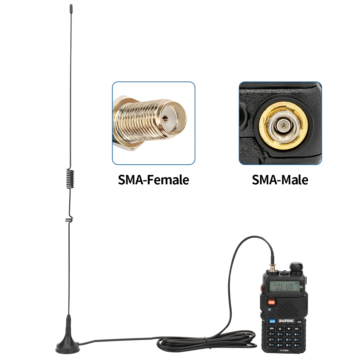 Dual-Band VHF/UHF Radio Antenna with SMA-F 3 Dual-Band VHF/UHF Radio Antenna with SMA-F - Image 3