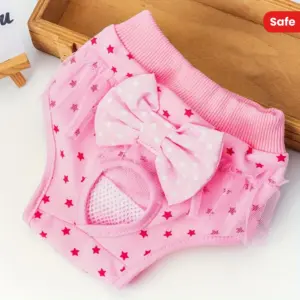 Pink Dog Diaper Pant for Female Pets