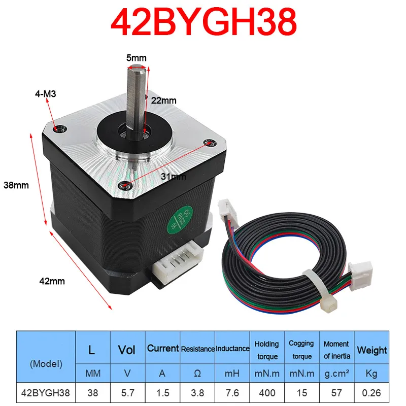 Hybrid Step Motor 23-60mm, 1.8°, 1.3A, 0.3 N·m 9 Hybrid Step Motor 23-60mm, 1.8°, 1.3A, 0.3 N·m - Image 9