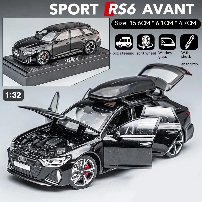 Black Edition RS6 Diecast Model Car 1:32 Scale 8 Black Edition RS6 Diecast Model Car 1:32 Scale - Image 8