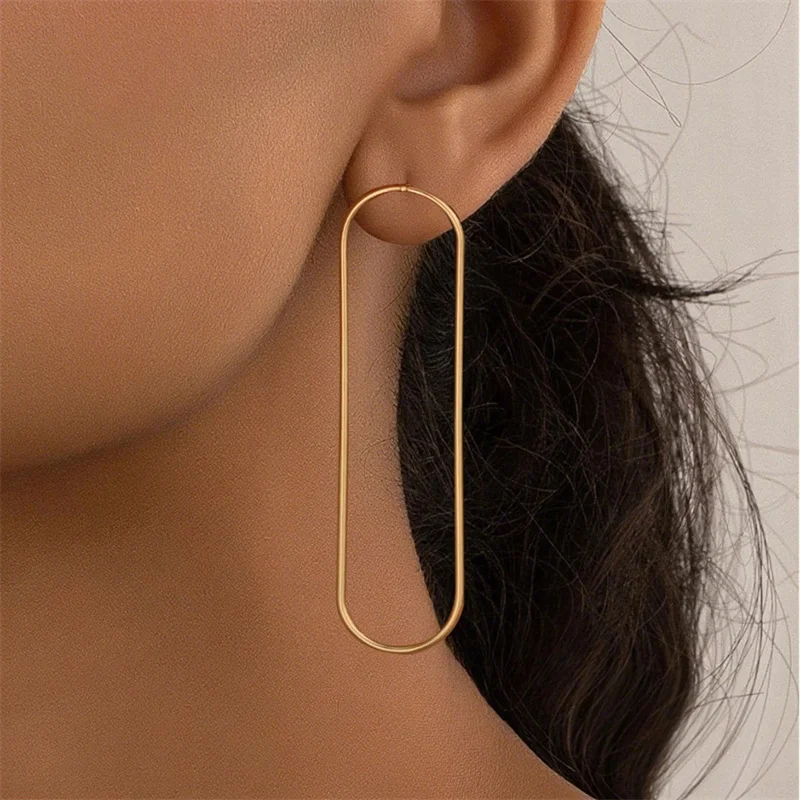 Elegant Gold-Copper Geometric Drop Earrings 2 Elegant Gold-Copper Geometric Drop Earrings - Image 2