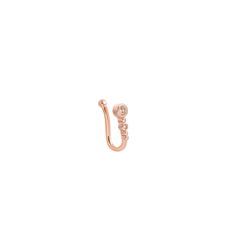 Elegant Gold Zircon Nose Ring with Zircon Accents 4 Elegant Gold Zircon Nose Ring with Zircon Accents - Image 4