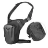 Black Waterproof Motorcycle Waist Bag with Impact Shell