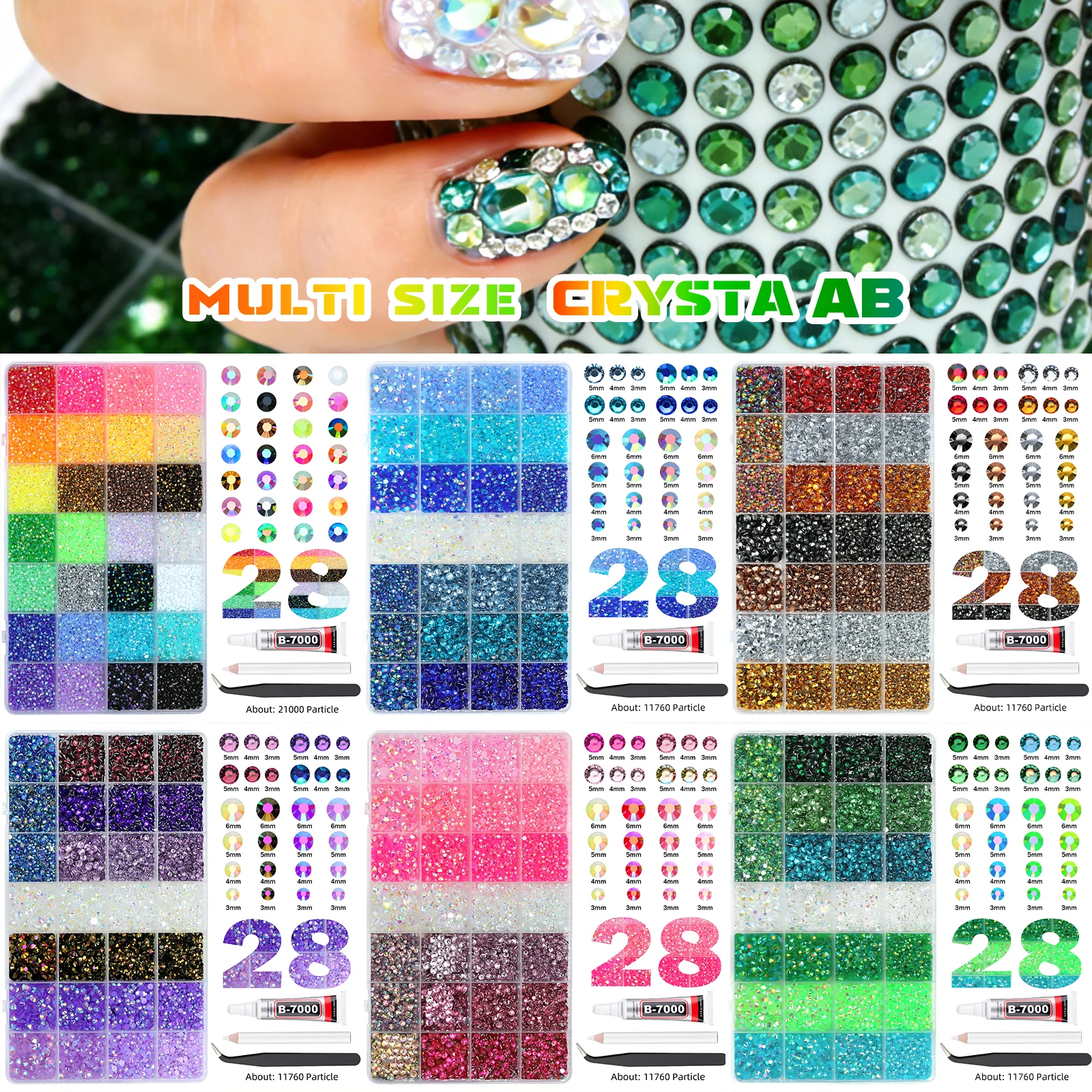Vibrant Resin Rhinestone Set with AB Colors 6 Vibrant Resin Rhinestone Set with AB Colors - Image 6