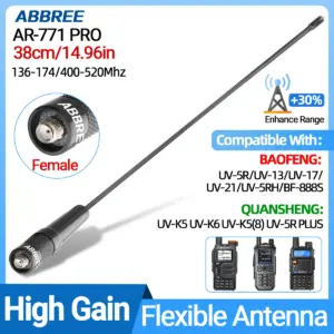 ABBREE AR-771 PRO Dual-Band Antenna, 39cm