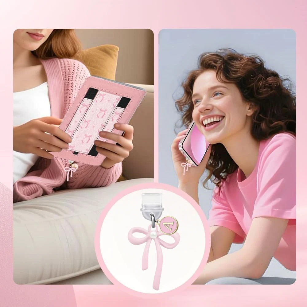 Pink Bow Typc-C Dust Plug with Personalized Letter 4 Pink Bow Typc-C Dust Plug with Personalized Letter - Image 4