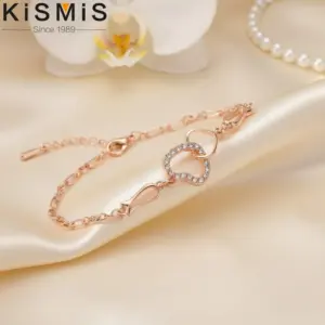 Rose Gold Heart Zircon Bracelet for Women