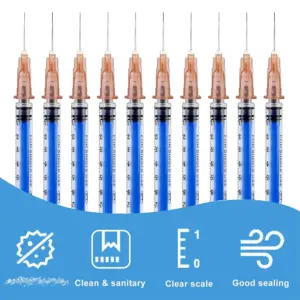 50-Pack Disposable 1mL Syringe Set with Needles 11 Sb149017dc82245e3be676217327175e7m