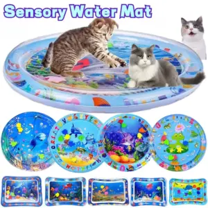 Colorful Marine Fish Sensory Water Mat for Cats